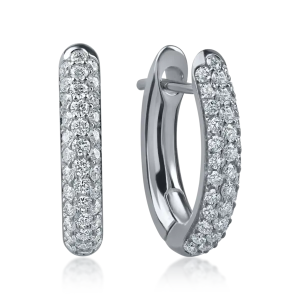 Cercei din aur alb cu diamante de 0.84ct