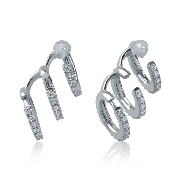 Cercei din aur alb cu diamante de 0.84ct