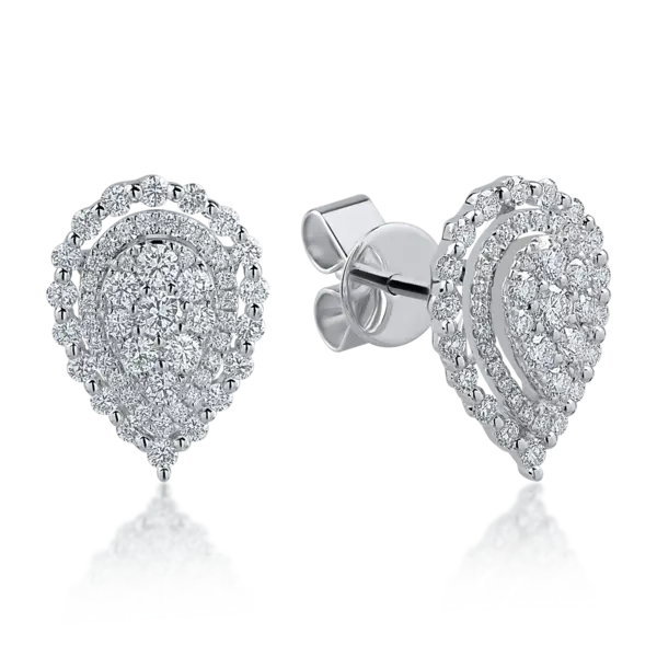 Cercei din aur alb cu diamante de 0.86ct