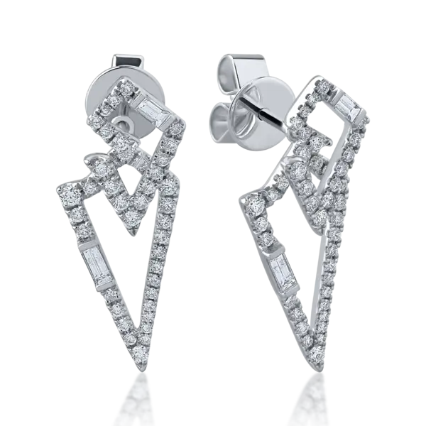 Cercei din aur alb cu diamante de 0.8ct
