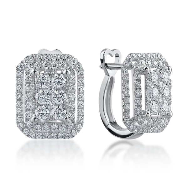 Cercei din aur alb cu diamante de 0.8ct