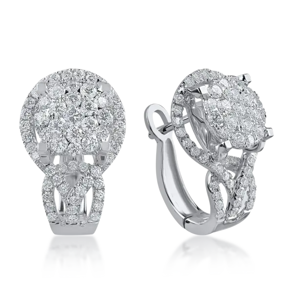 Cercei din aur alb cu diamante de 0.92ct