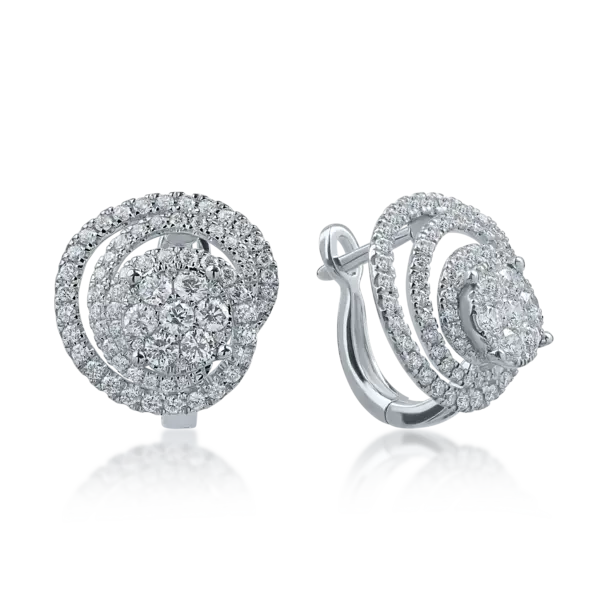 Cercei din aur alb cu diamante de 0.93ct