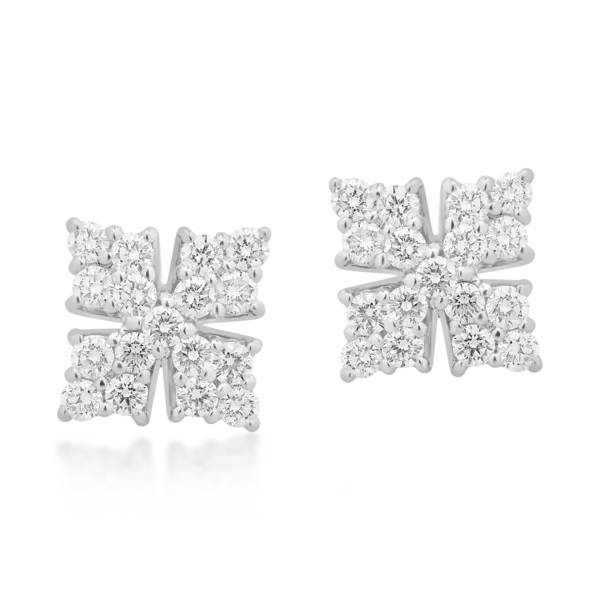 Cercei din aur alb cu diamante de 0.96ct