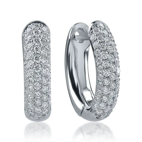 Cercei din aur alb cu diamante de 0.97ct