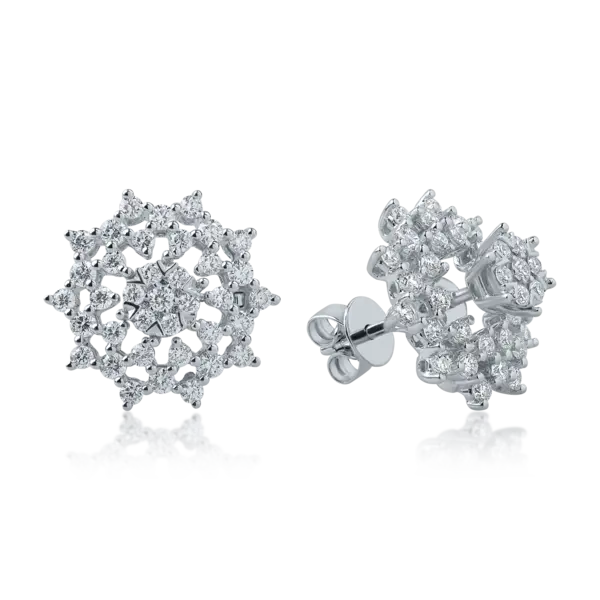 Cercei din aur alb cu diamante de 0.9ct