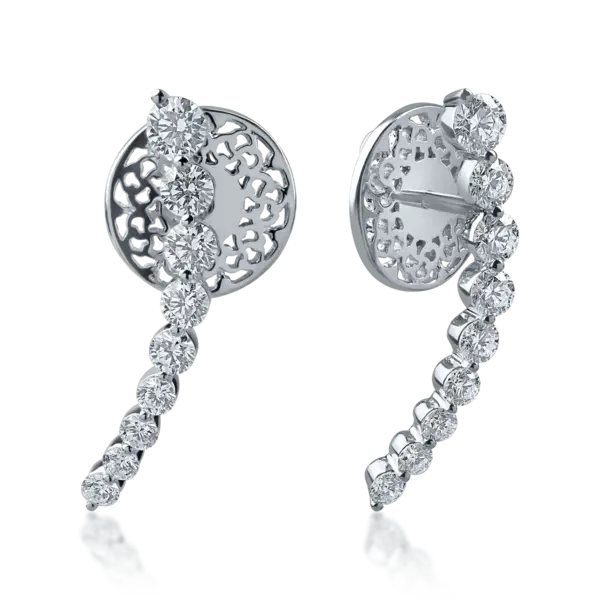 Cercei din aur alb cu diamante de 1.04ct