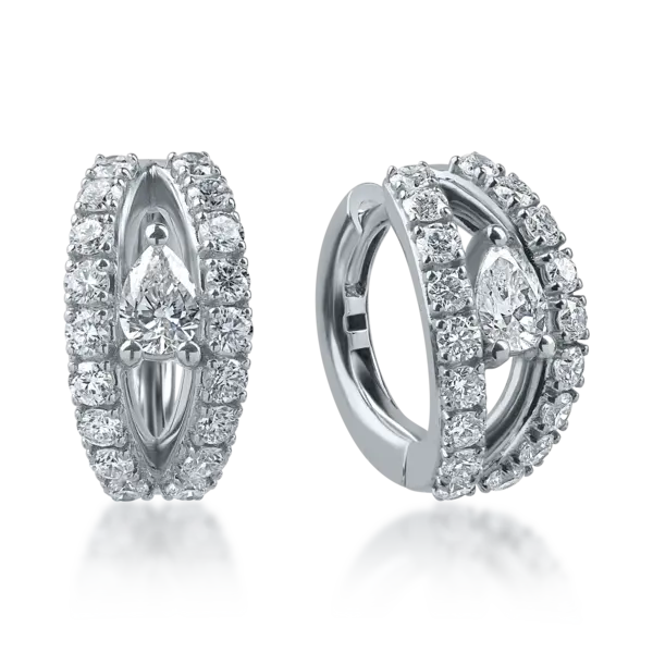 Cercei din aur alb cu diamante de 1.04ct