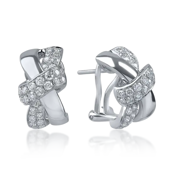 Cercei din aur alb cu diamante de 1.05ct