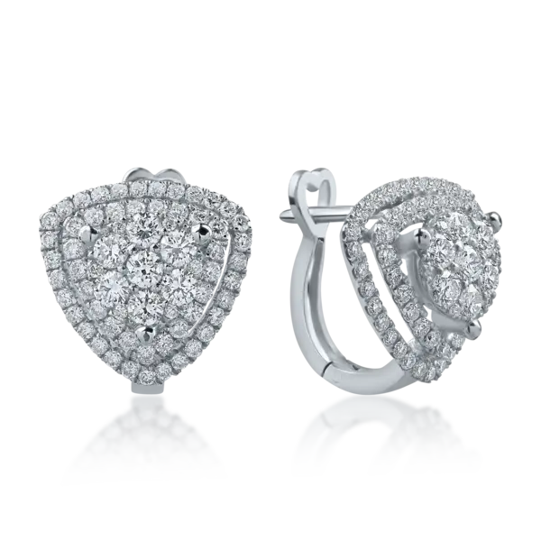 Cercei din aur alb cu diamante de 1.05ct