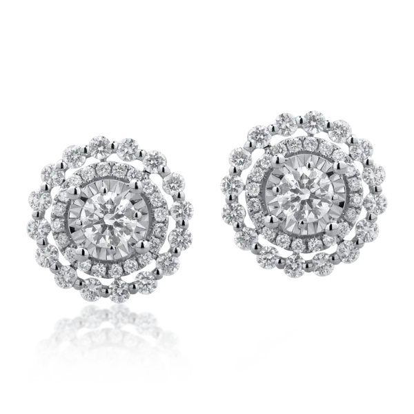 Cercei din aur alb cu diamante de 1.05ct