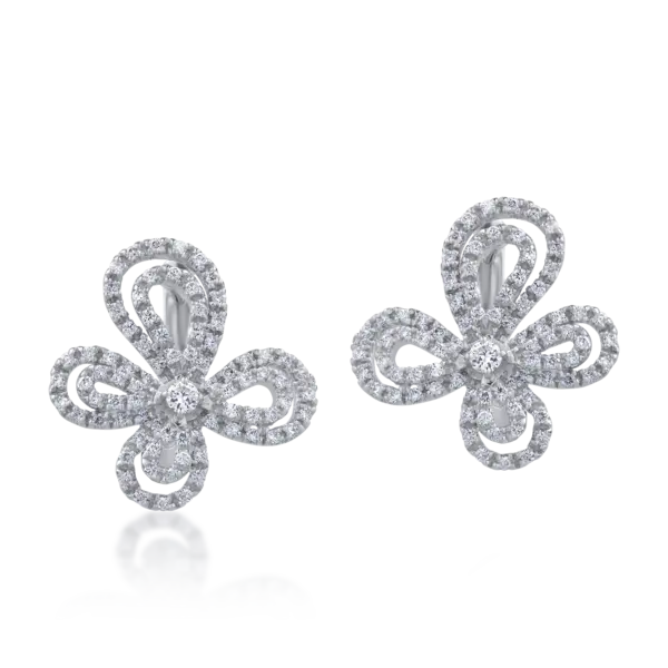 Cercei din aur alb cu diamante de 1.077ct