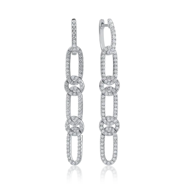 Cercei din aur alb cu diamante de 1.12ct