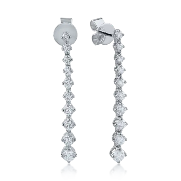 Cercei din aur alb cu diamante de 1.14 ct
