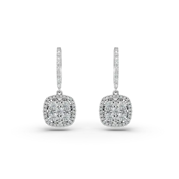 Cercei din aur alb cu diamante de 1.14ct