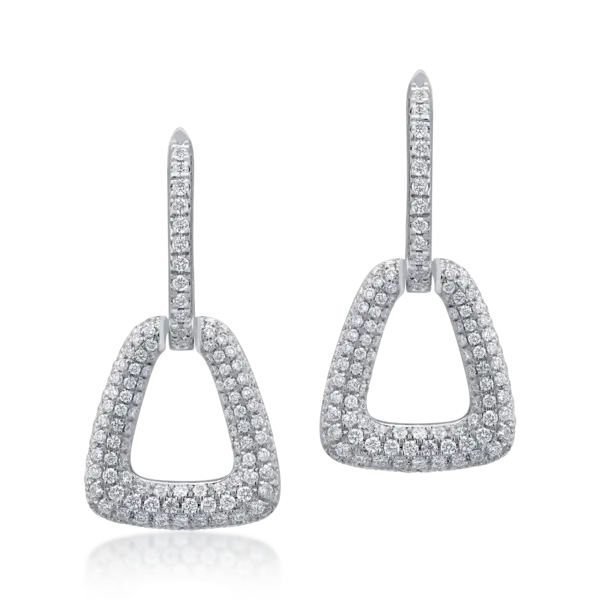 Cercei din aur alb cu diamante de 1.14ct