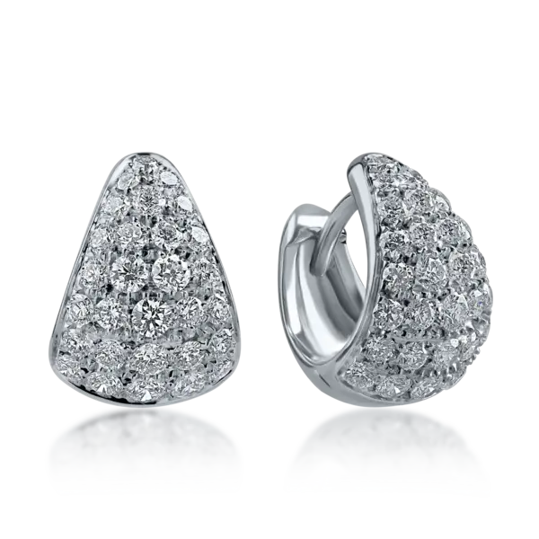 Cercei din aur alb cu diamante de 1.15ct