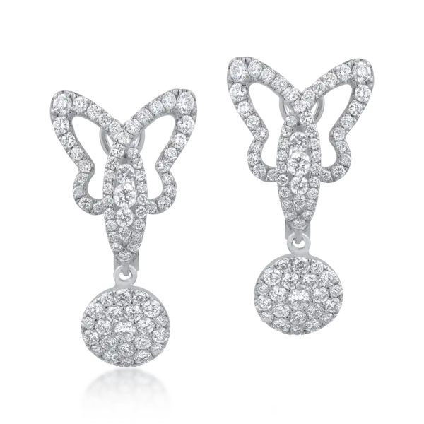 Cercei din aur alb cu diamante de 1.15ct