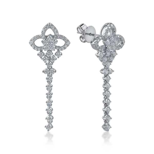 Cercei din aur alb cu diamante de 1.242ct