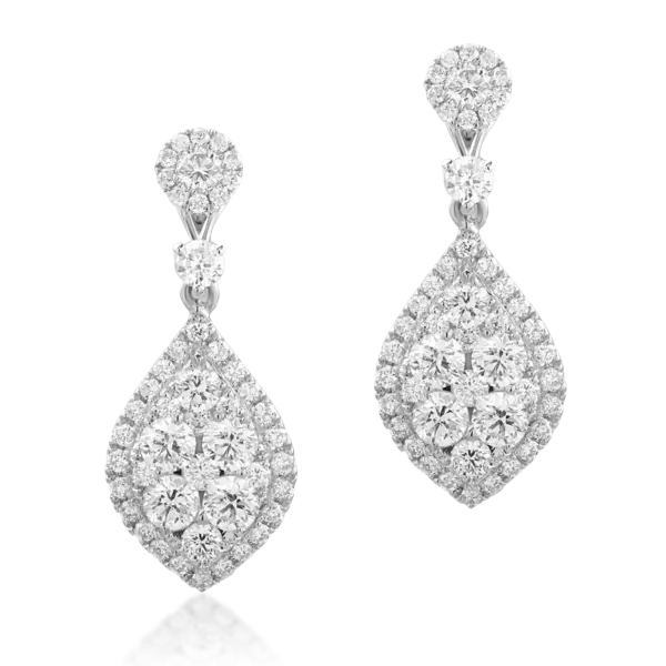 Cercei din aur alb cu diamante de 1.32ct