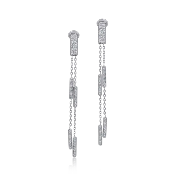 Cercei din aur alb cu diamante de 1.32ct