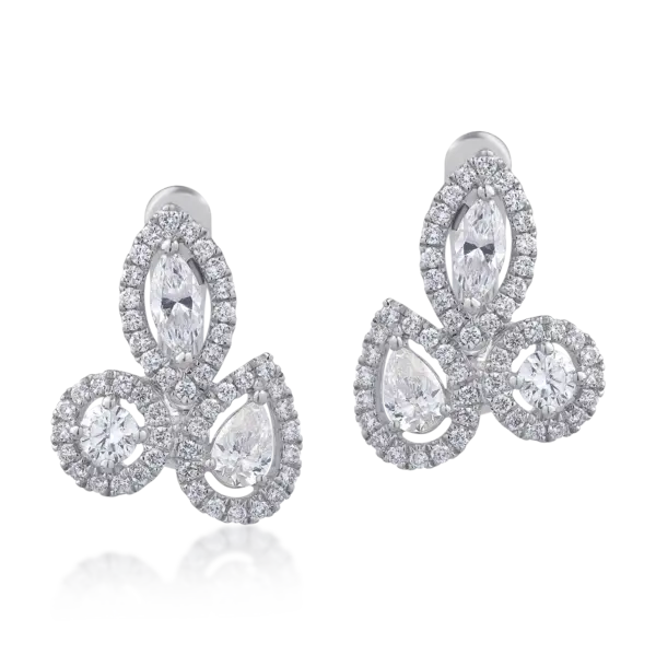 Cercei din aur alb cu diamante de 1.32ct