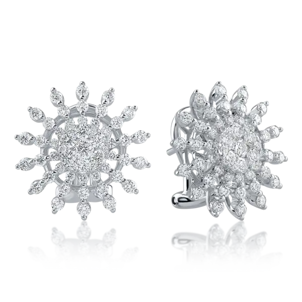 Cercei din aur alb cu diamante de 1.3ct