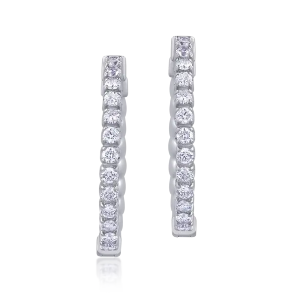 Cercei din aur alb cu diamante de 1.48ct