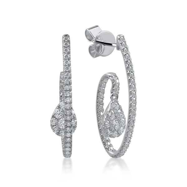 Cercei din aur alb cu diamante de 1.51ct