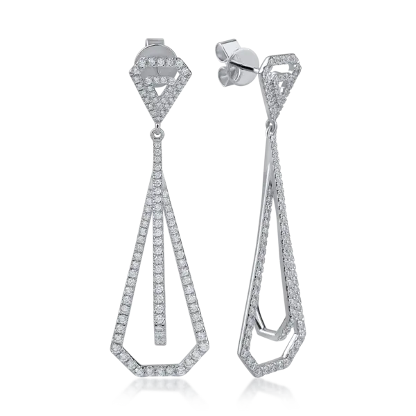 Cercei din aur alb cu diamante de 1.52ct