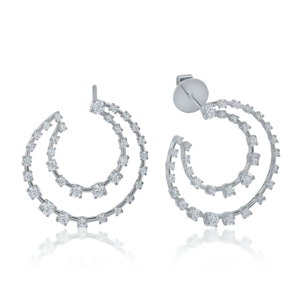 Cercei din aur alb cu diamante de 1.63ct