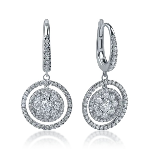 Cercei din aur alb cu diamante de 1.64ct
