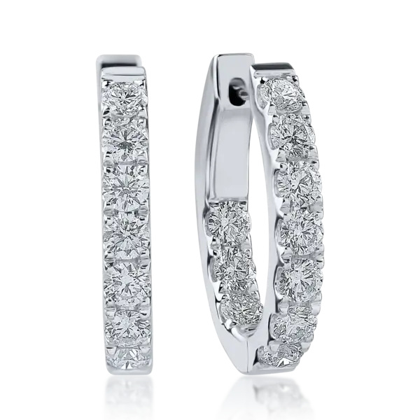 Cercei din aur alb cu diamante de 1.65ct