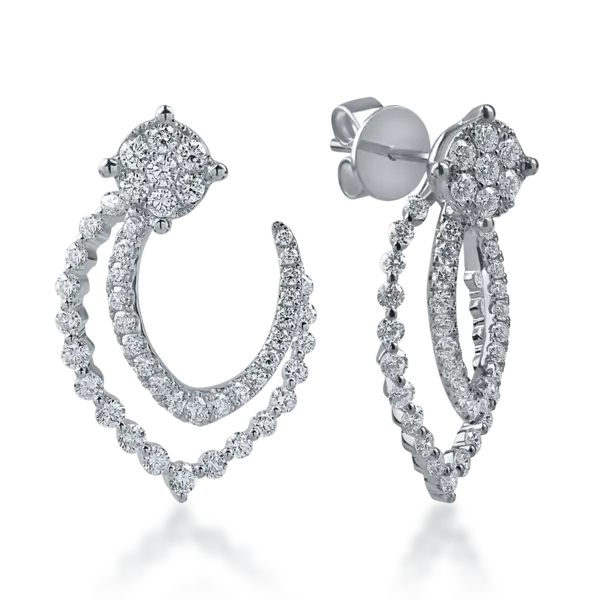 Cercei din aur alb cu diamante de 1.6ct