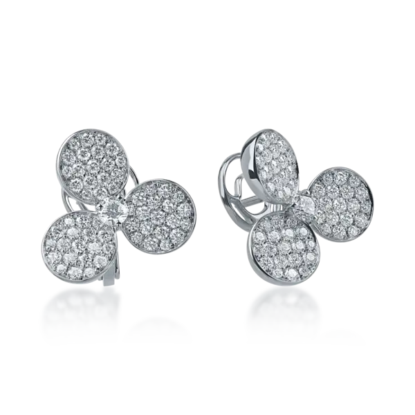 Cercei din aur alb cu diamante de 1.76ct