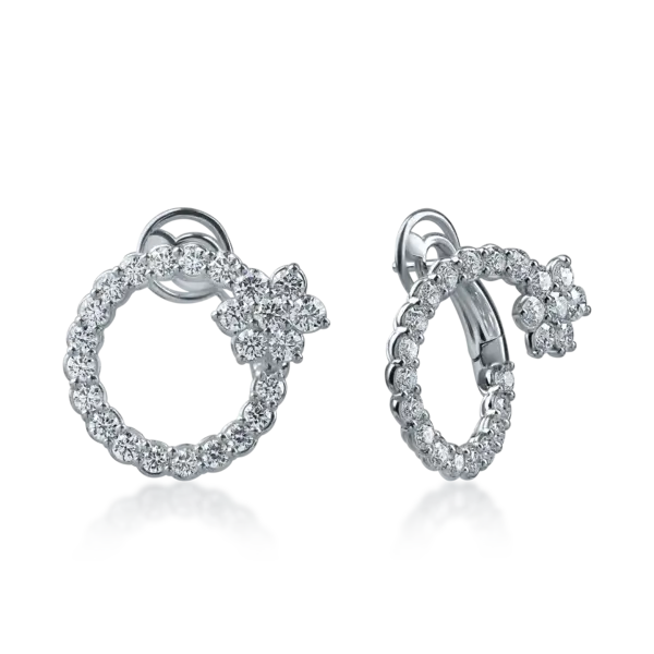 Cercei din aur alb cu diamante de 1.77ct