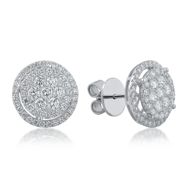 Cercei din aur alb cu diamante de 1.78ct