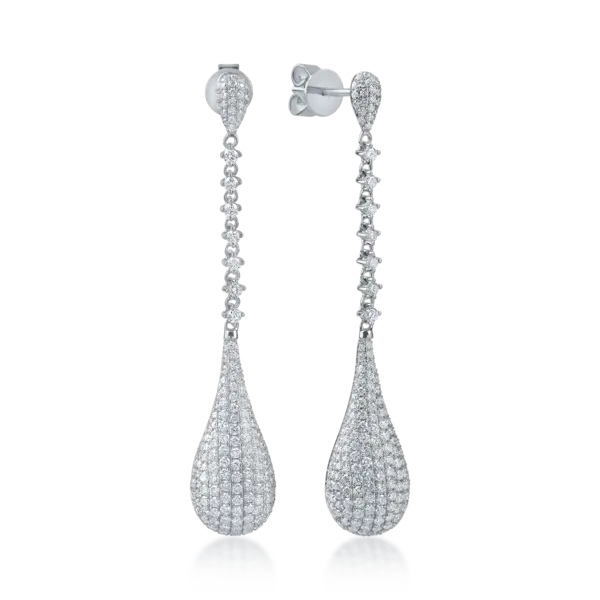 Cercei din aur alb cu diamante de 1.7ct