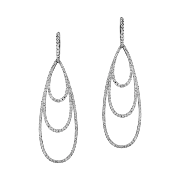 Cercei din aur alb cu diamante de 1.87ct