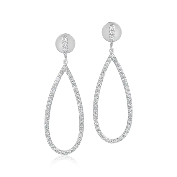 Cercei din aur alb cu diamante de 1.8ct
