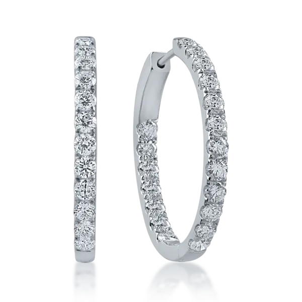 Cercei din aur alb cu diamante de 1.96ct