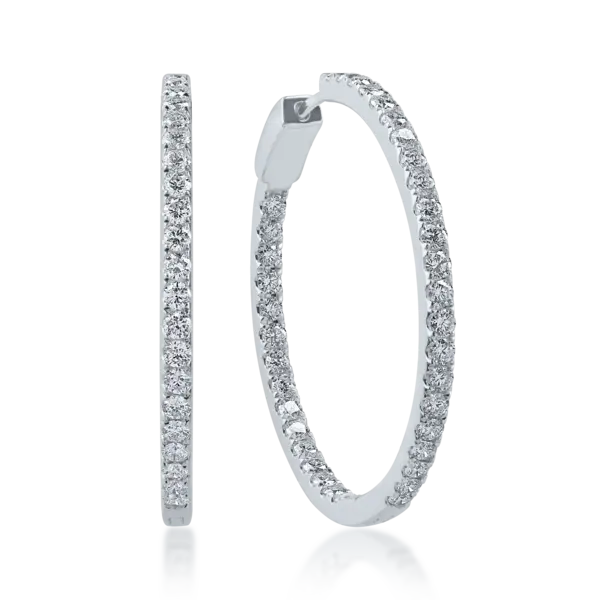 Cercei din aur alb cu diamante de 1.9ct