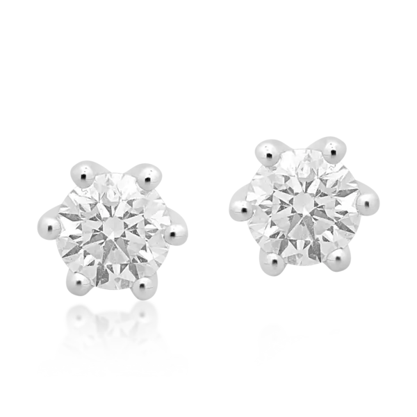 Cercei din aur alb cu diamante de 1ct