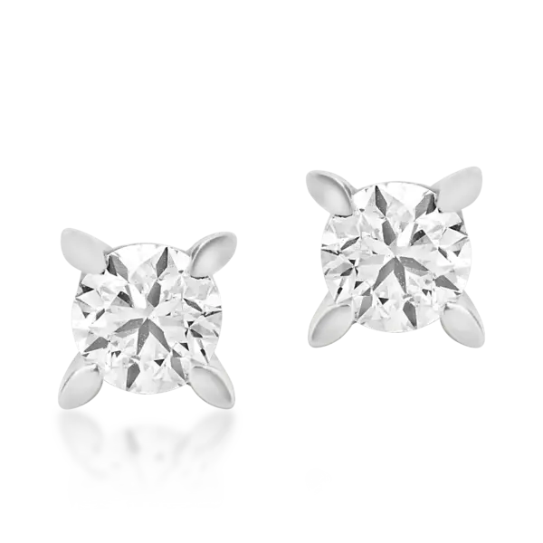 Cercei din aur alb cu diamante de 1ct