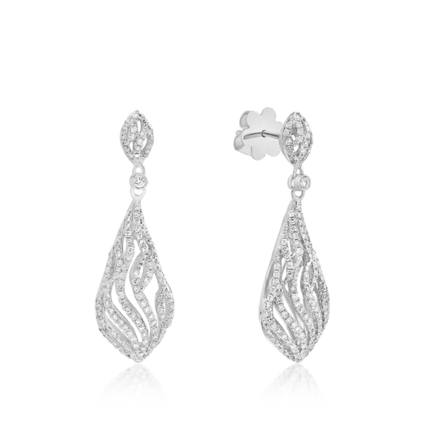 Cercei din aur alb cu diamante de 1ct