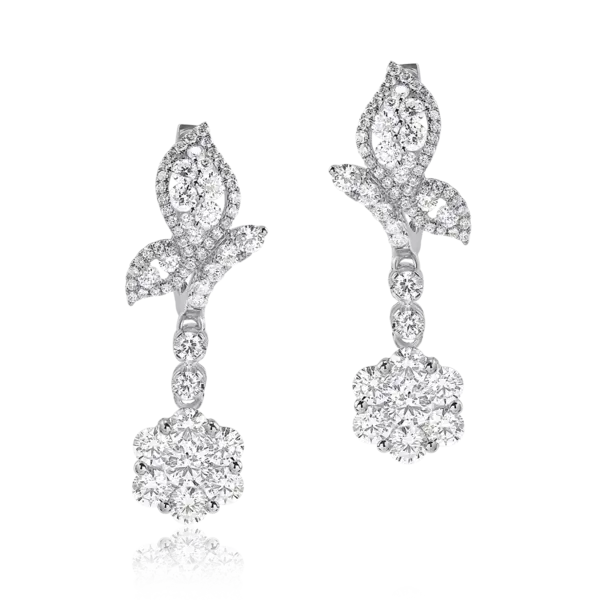 Cercei din aur alb cu diamante de 2.03ct