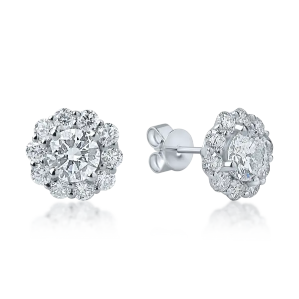 Cercei din aur alb cu diamante de 2.05ct