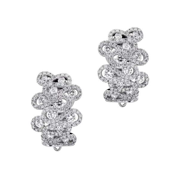 Cercei din aur alb cu diamante de 2.18ct