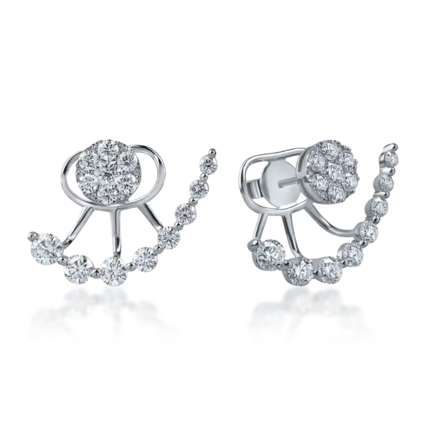 Cercei din aur alb cu diamante de 2.2ct