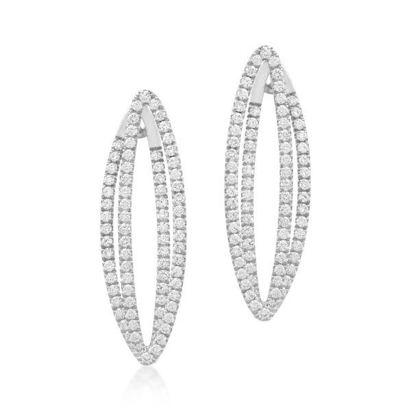 Cercei din aur alb cu diamante de 2.2ct